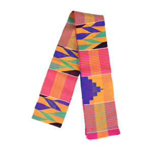 Woven Kente Stole: Solid Kente w/ Pink