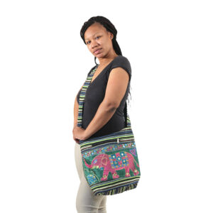 Royal Elephant Tote Bag: Green