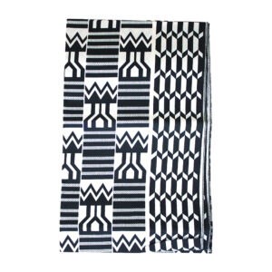 Black & White Kente Head Wrap: Style A