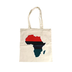 African-themed Printed White Canvas Tote: Style B