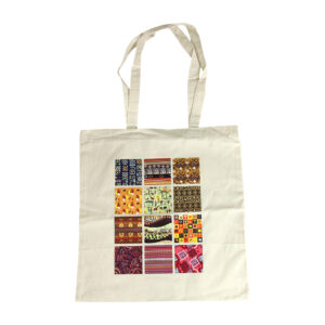 African-themed Printed White Canvas Tote: Style F