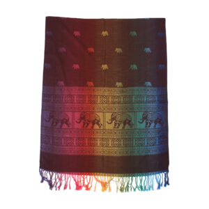 Multi Color Elephant Pashmina: Brown