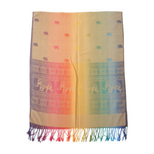 Multi Color Elephant Pashmina: Tan