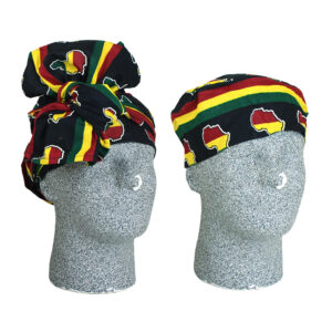 African Print Hat & Head Wrap Set: Style A