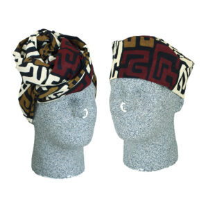 African Print Hat & Head Wrap Set: Style C