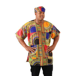 Trad Patch Print Dashiki & Cap