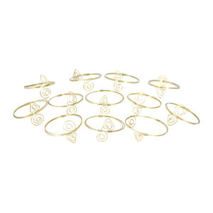 Set Of 12 Brass Spiral Arm Bracelets