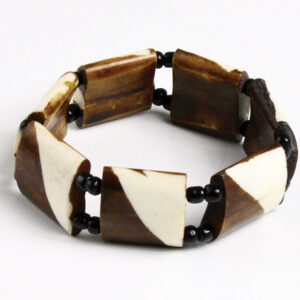 Brown & White Bone Bracelet