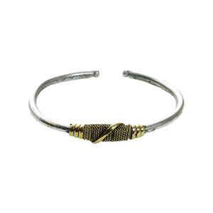 Silver & Gold Twist Metal Bracelet