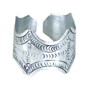 Silver Wavy Engraved Cuff