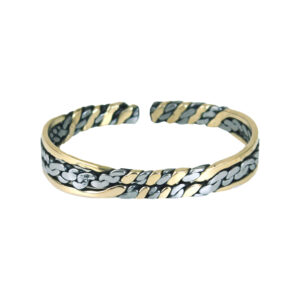 2-Tone Chain Cuff: Steel/Brass