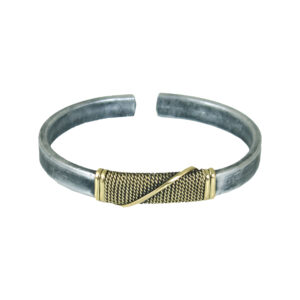 Flat Silver & Gold Twist Bracelet