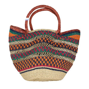 ASSRTD Woven & Leather Bound Basket: LG