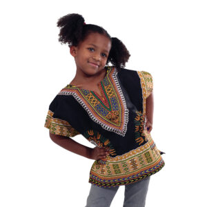 Children’s Traditional Dashiki: Black Large