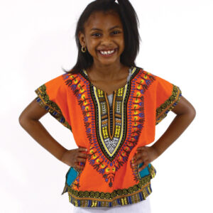 Children’s Traditional Dashiki: Orange Large