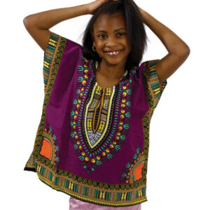 Children’s Traditional Dashiki: Purple Large