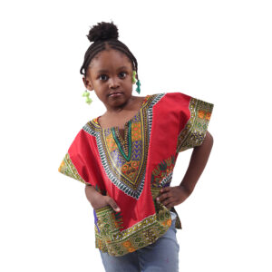 Children’s Traditional Dashiki: Red Large