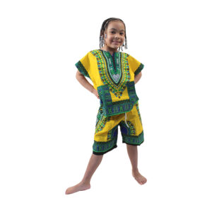 Children’s Dashiki & Shorts: Gold            – Large