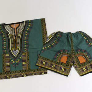 Children’s Dashiki & Shorts: Green           – Large