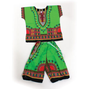 Children’s Dashiki & Shorts: Lime            – Large