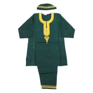 African Prince Embroidered Pant Set: Dark Green              – SM