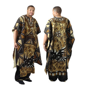 Grand Bubu Mud Cloth Robe: Bird