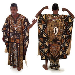 Grand Bubu Mud Cloth Robe: Lion