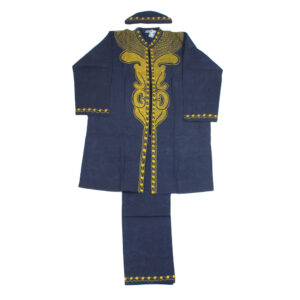 African King Three-Piece Suit Set: Dark Gray