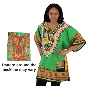 Traditional Print Dashiki: Green