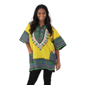 Traditional Print Dashiki: Yellow