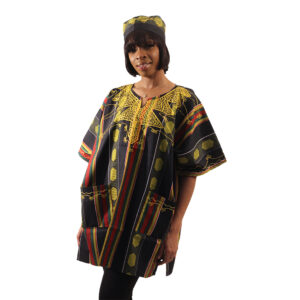 Kente Dashiki: Style #4 Black