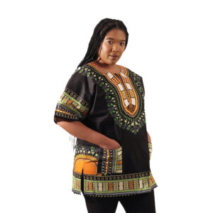 King-Sized Dashiki: Black/Mustard    1X