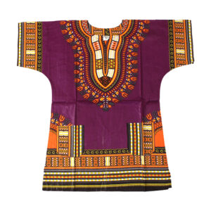 Traditional Wax Print Dashiki: Purple          LG