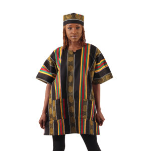 Kente #4 Dashiki & Cap – One Size