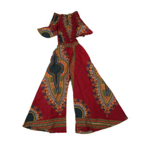 Burgundy Trad Print Palazzo Jumpsuit