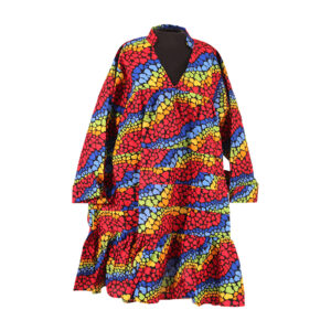 African Print Pleated Frill Dress: Style B