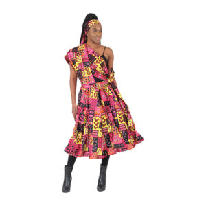 African Print Short Infinity Dress: Style D