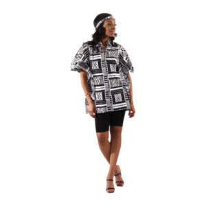 African Print Button Down Kaftan: Style B