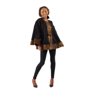 African Print Accent Poncho: Style A