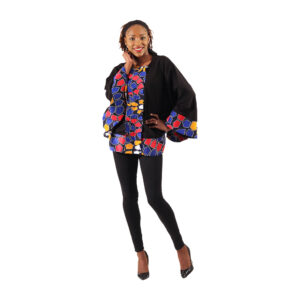 African Print Accent Poncho: Style B