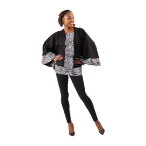 African Print Accent Poncho: Style C