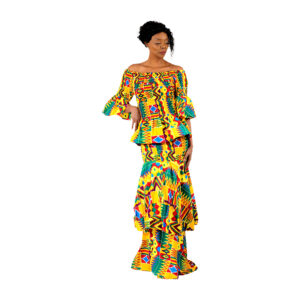 Kente Print Elastic 2-Piece Skirt Set