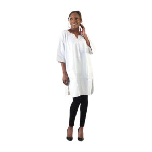 White Embroidered Dashiki Tunic:5X