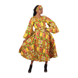 Zari African Print Wrap Dress: Style A