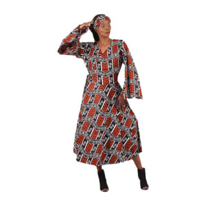 Zari African Print Wrap Dress: Style B