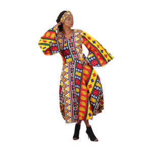 Zari African Print Wrap Dress: Style C