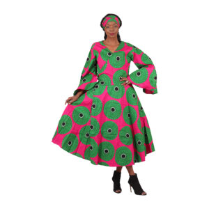 Zari African Print Wrap Dress: Style D