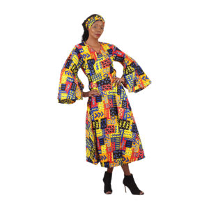 Zari African Print Wrap Dress: Style E