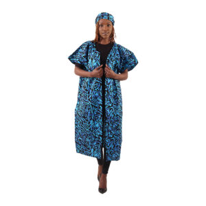 Tene Bold African Print Open Kaftan: Style H