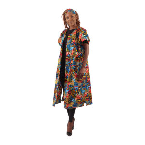 Tene Bold African Print Open Kaftan: Style I